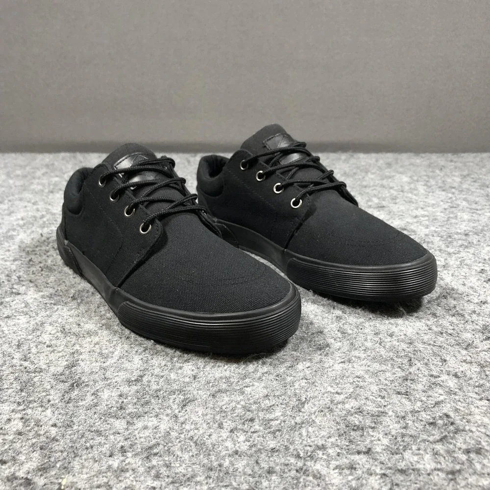 St. John's Bay Shoes Mens Size 8.5 Black Canvas Lace Up Casual SJB Bryce
